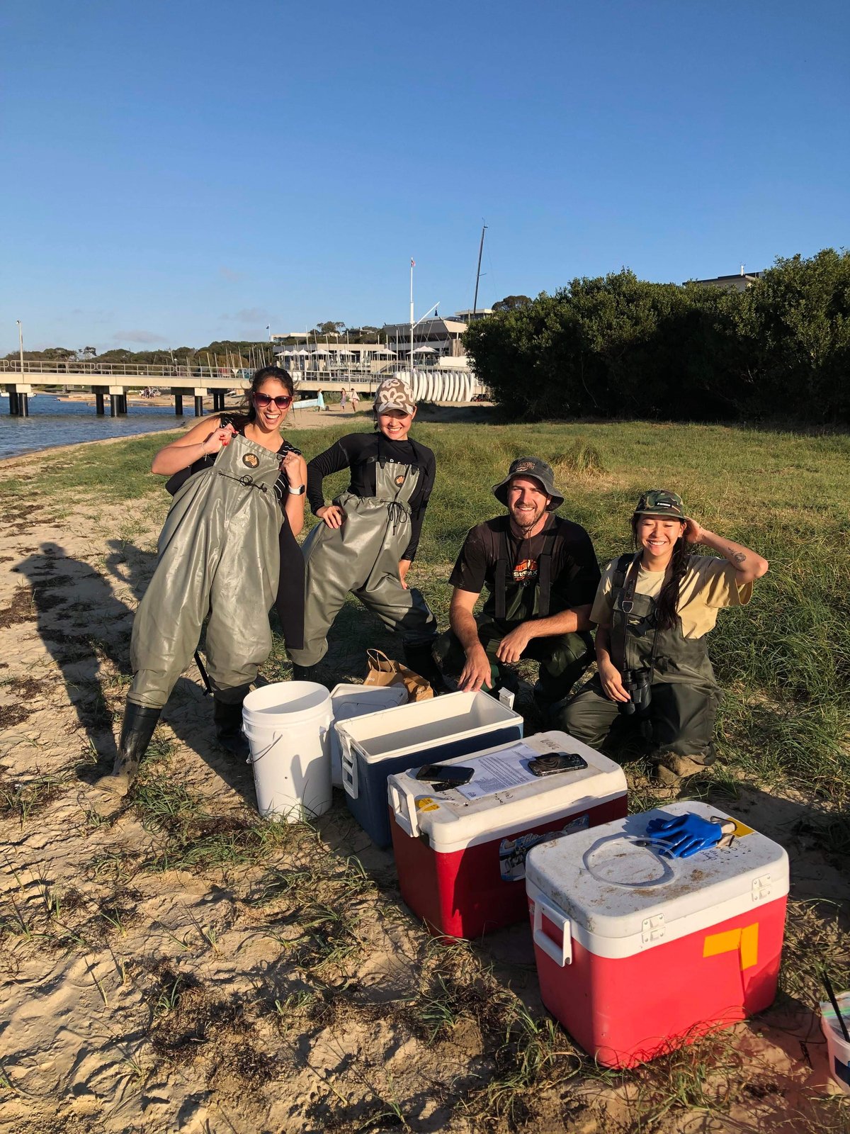 Research team during marine fish collection